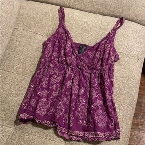 Faded Glory bandana design purple tank top